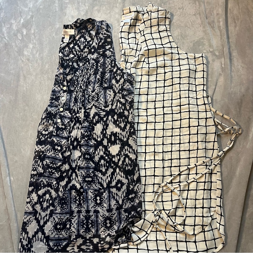 ☀️2-Pack Motherhood Maternity Tank Blouses – Size Large – Summer Ready!🍼